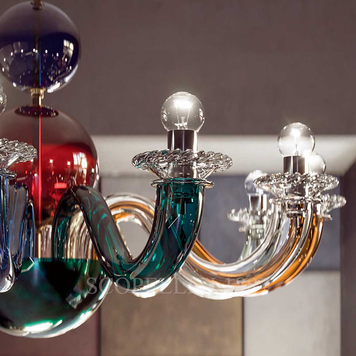 Venini Venini Gio Ponti 8 Lights Chandelier 3