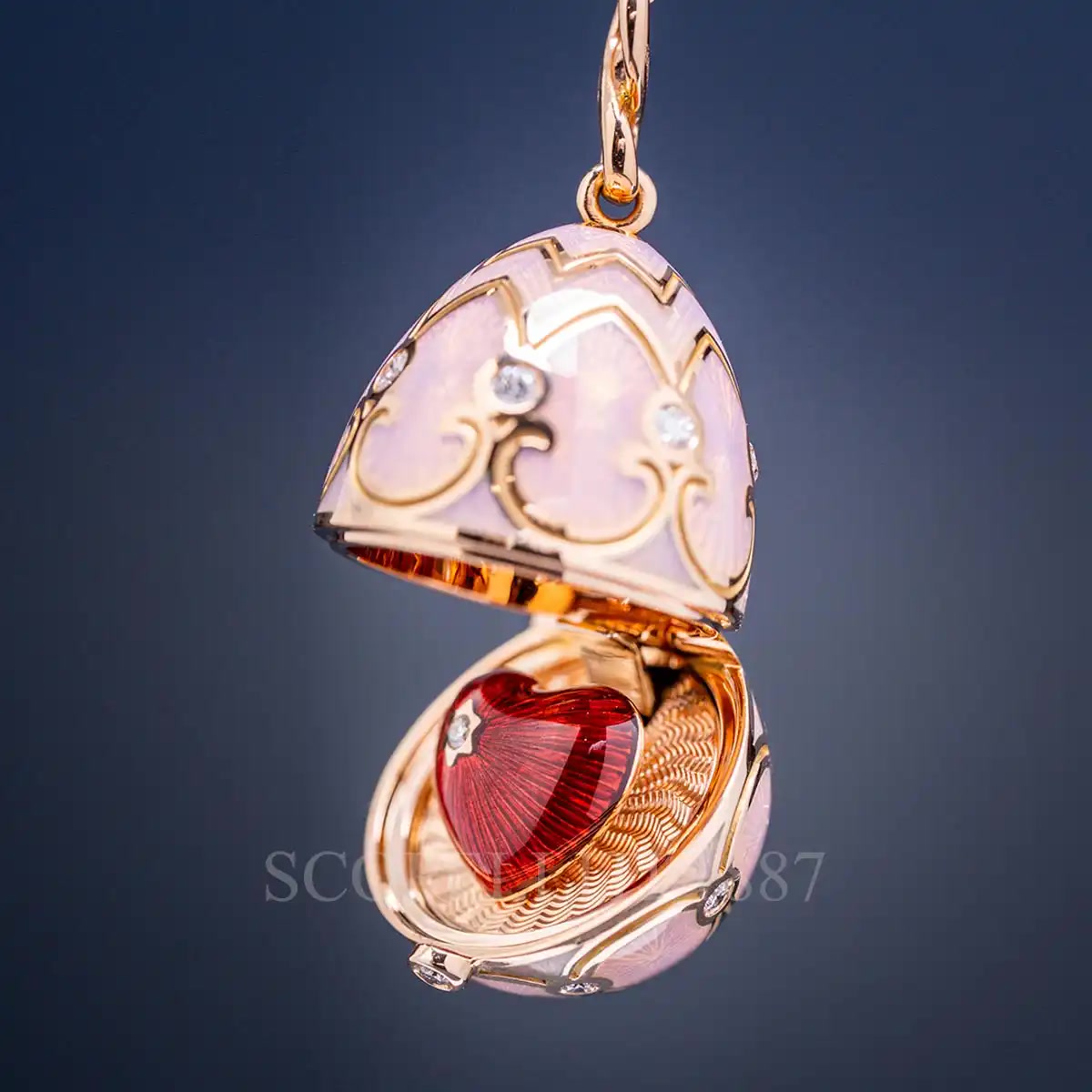 Fabergé Fabergé Heritage Heart Surprise Egg Pendant Rose Gold 2