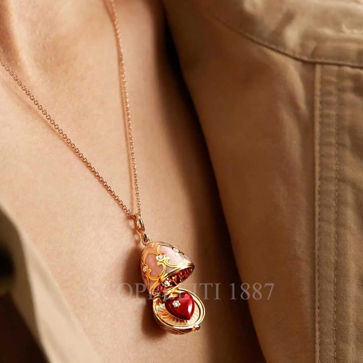 Fabergé Fabergé Heritage Heart Surprise Egg Pendant Rose Gold 4