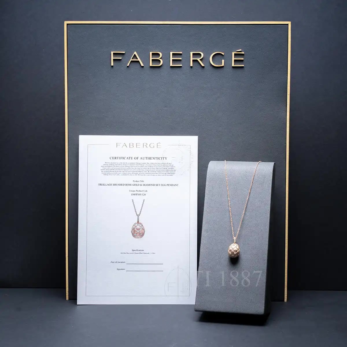 Fabergé Fabergé Heritage Quilted Egg Pendant Rose Gold 2