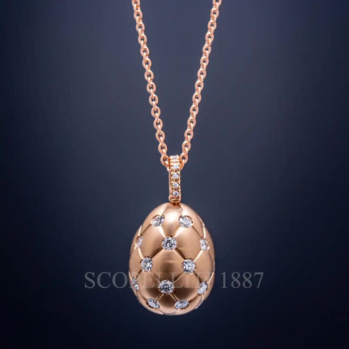 Fabergé Fabergé Heritage Quilted Egg Pendant Rose Gold 4