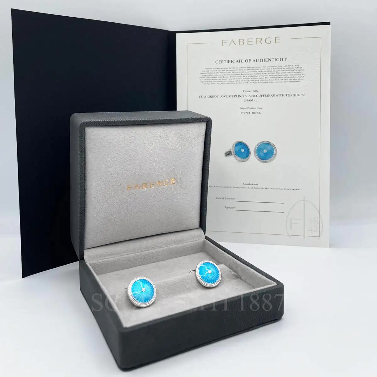 Fabergé Fabergé Turquoise Sterling Silver Cufflinks 2