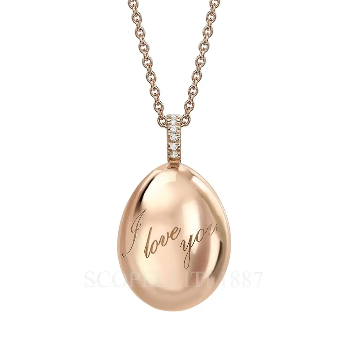 Fabergé Fabergé Essence Rose Gold Egg Pendant I Love You 1