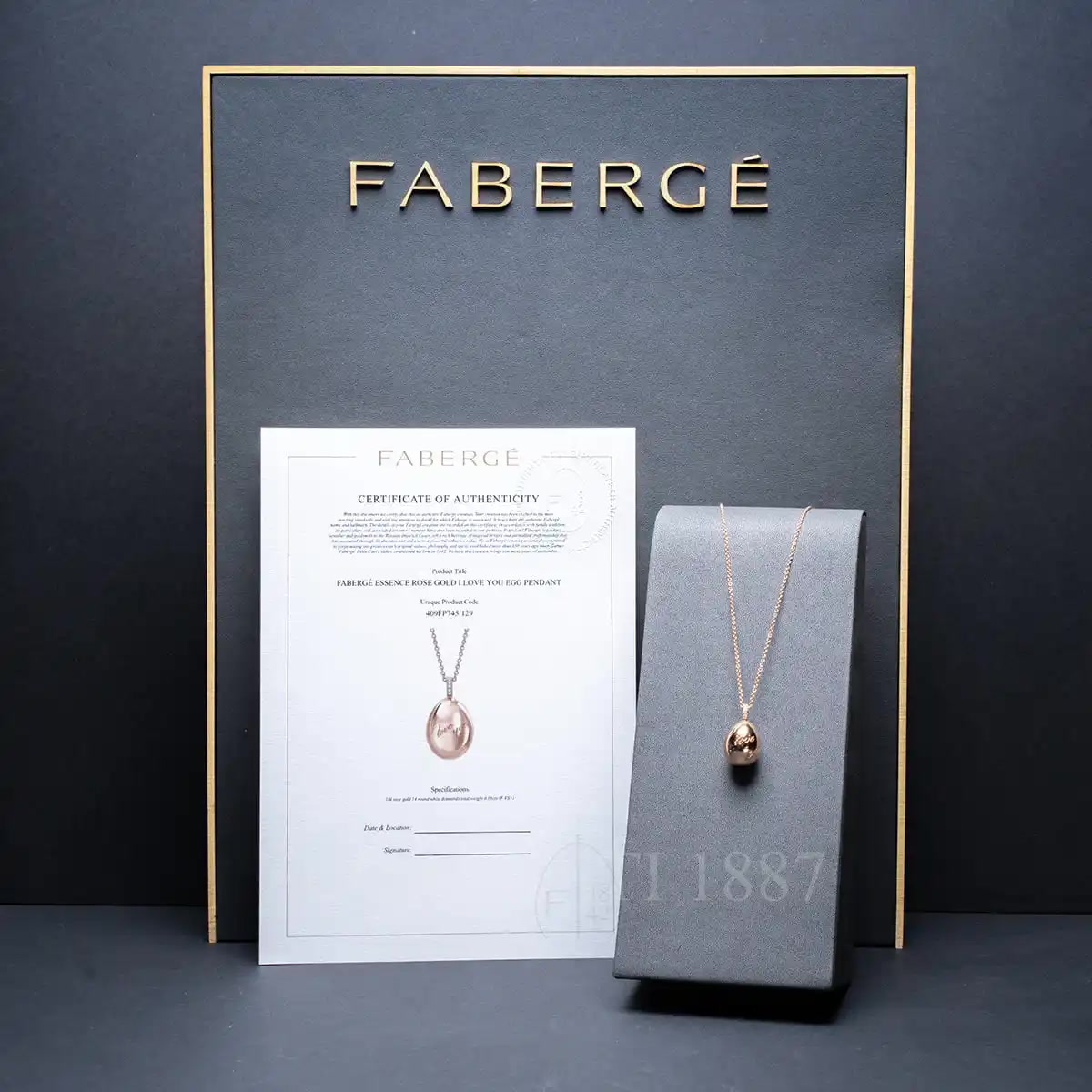 Fabergé Fabergé Essence Rose Gold Egg Pendant I Love You 4