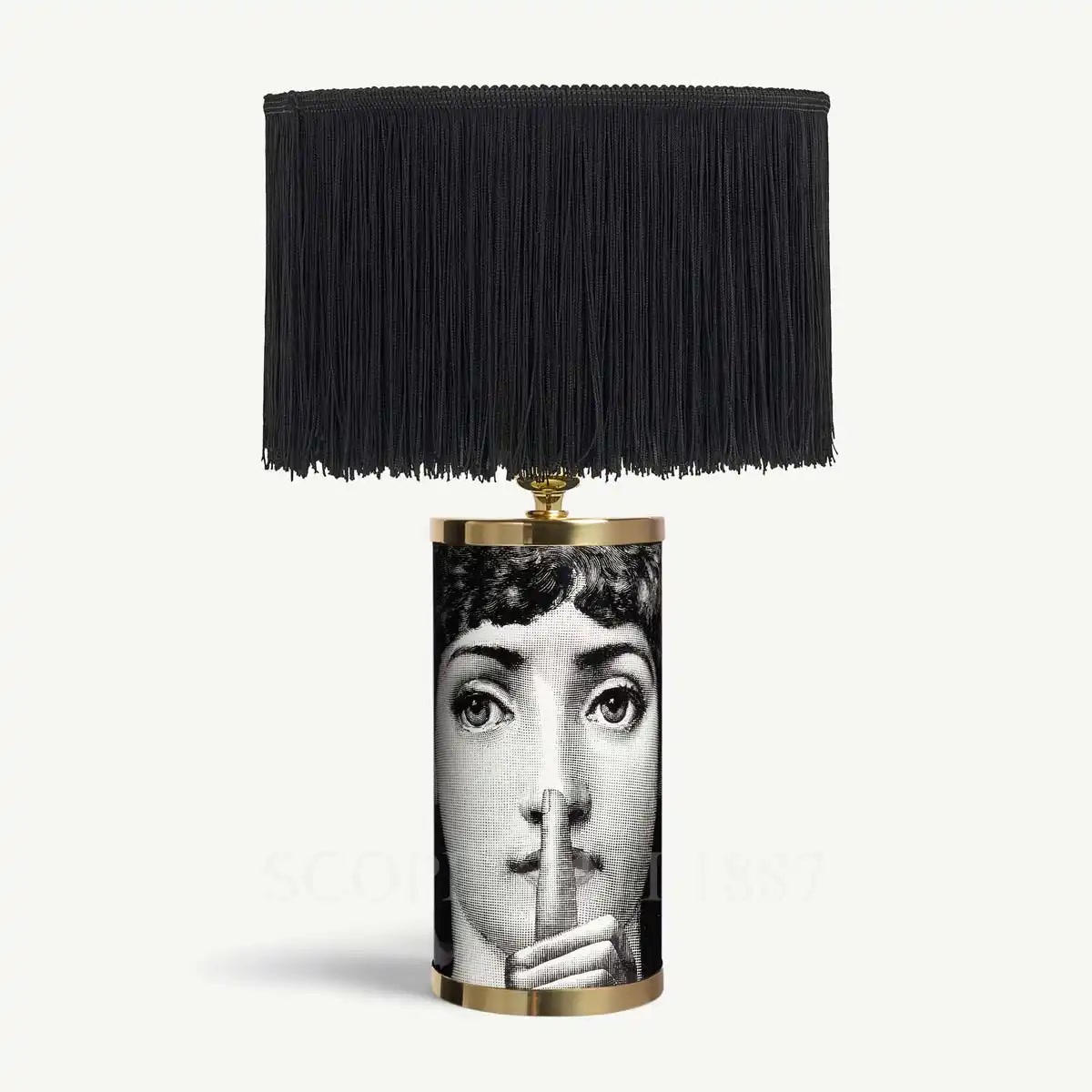 Fornasetti Fornasetti Small Table Lamp Silenzio with Lampshade 1