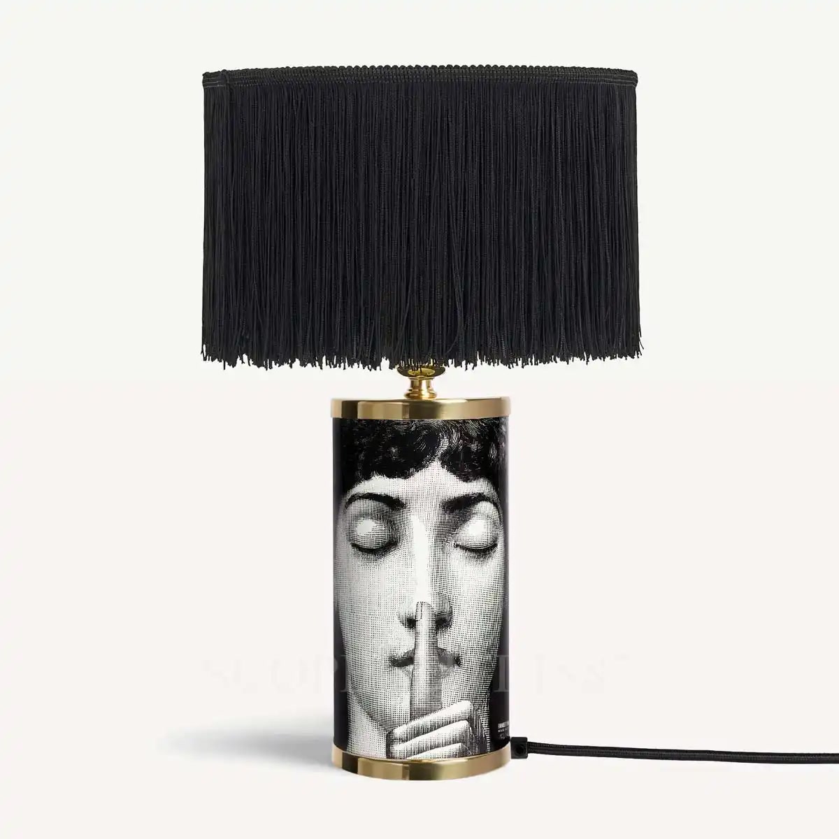 Fornasetti Fornasetti Small Table Lamp Silenzio with Lampshade 2
