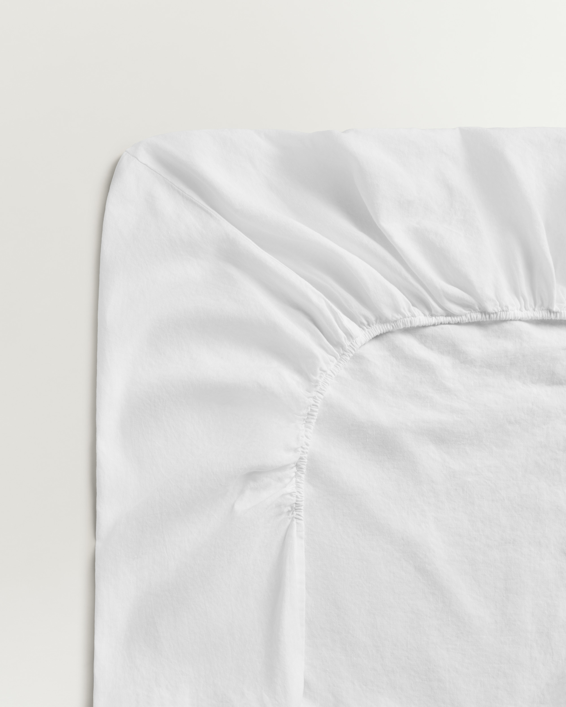 Nordic Knots Linen Blend Fitted Sheet – Crisp White 1