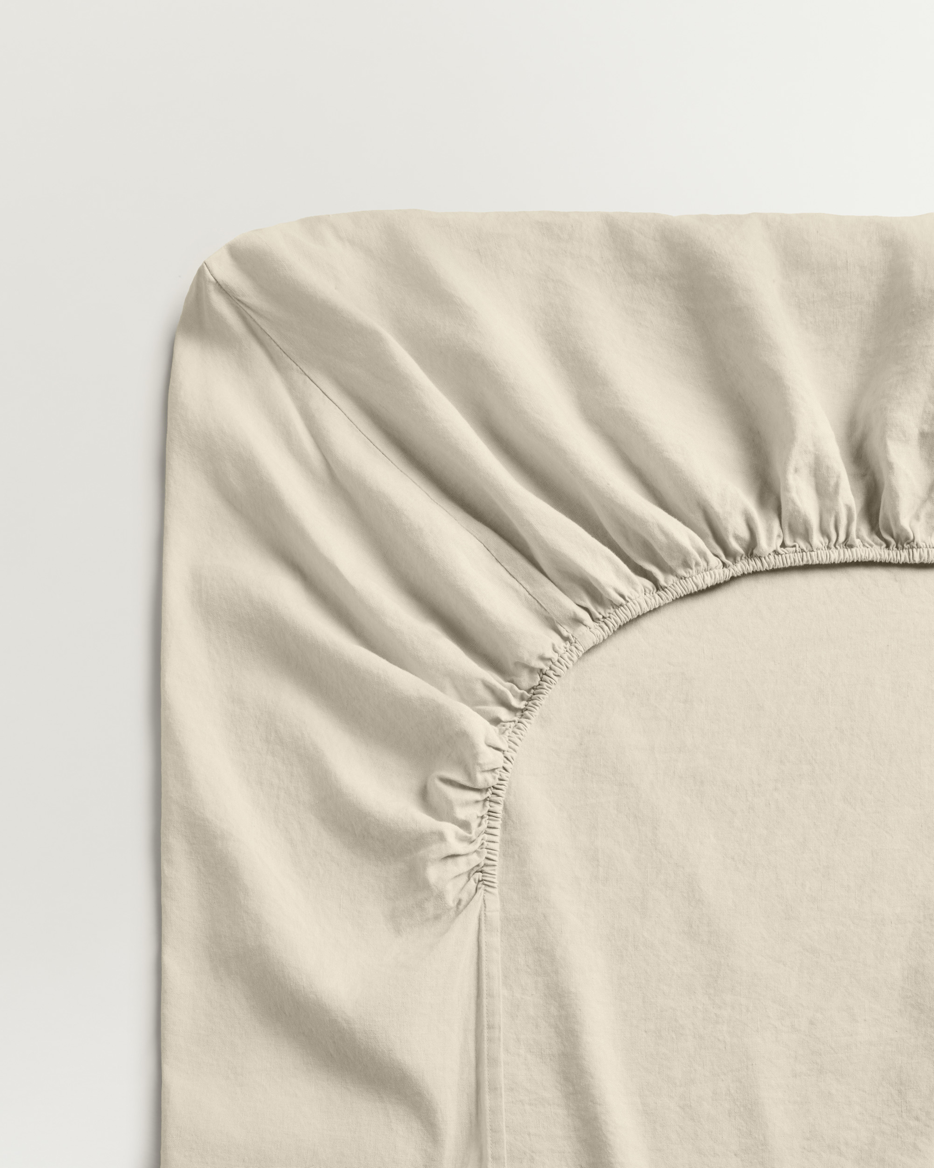 Nordic Knots Linen Blend Fitted Sheet – Pale Sand 1